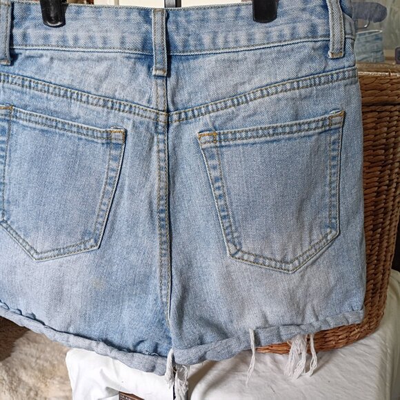Distressed Denim Jean Shorts Size US Small/ UK Size 6 - Picture 3 of 4